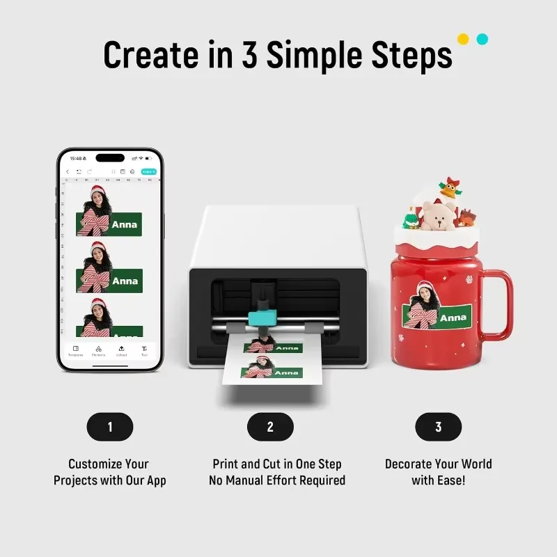 Label Printer Thermal - آلة صنع الملصقات الشاملة PixCut S1،