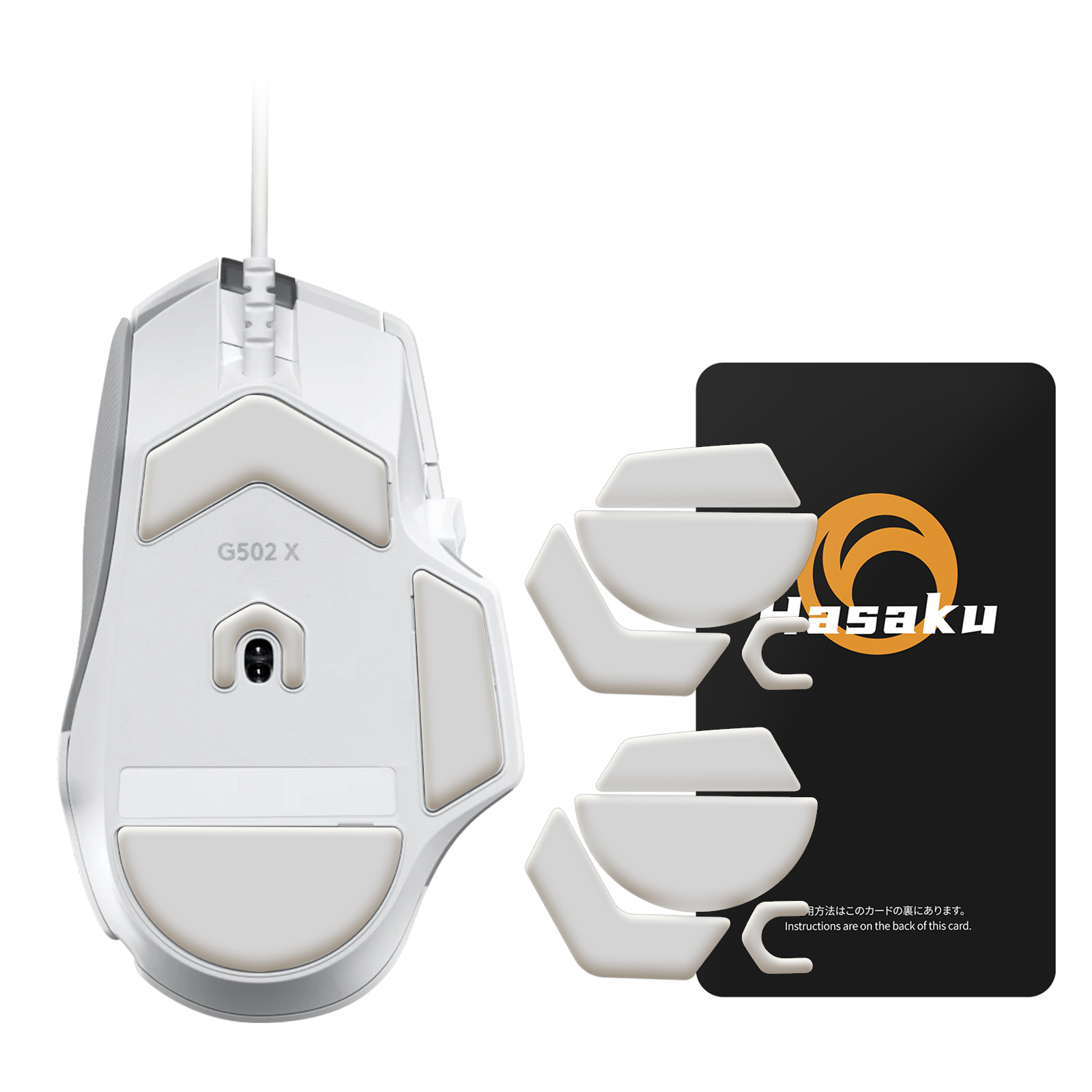 Logitech Mouse G502 - 2 مجموعات HASAKU حواف منحنية مستديرة